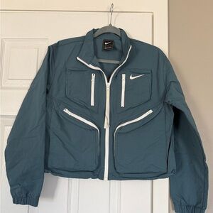 Nike Turquoise Blue Windbreaker Rain Zip Up Jacket